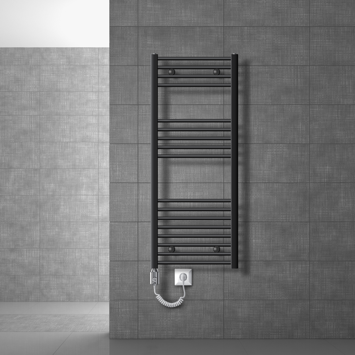 Radiador eléctrico de baño con resistencia 1200w 500x1200 mm