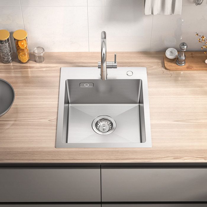 Fregadero de cocina de acero inoxidable cepillado 40x45cm
