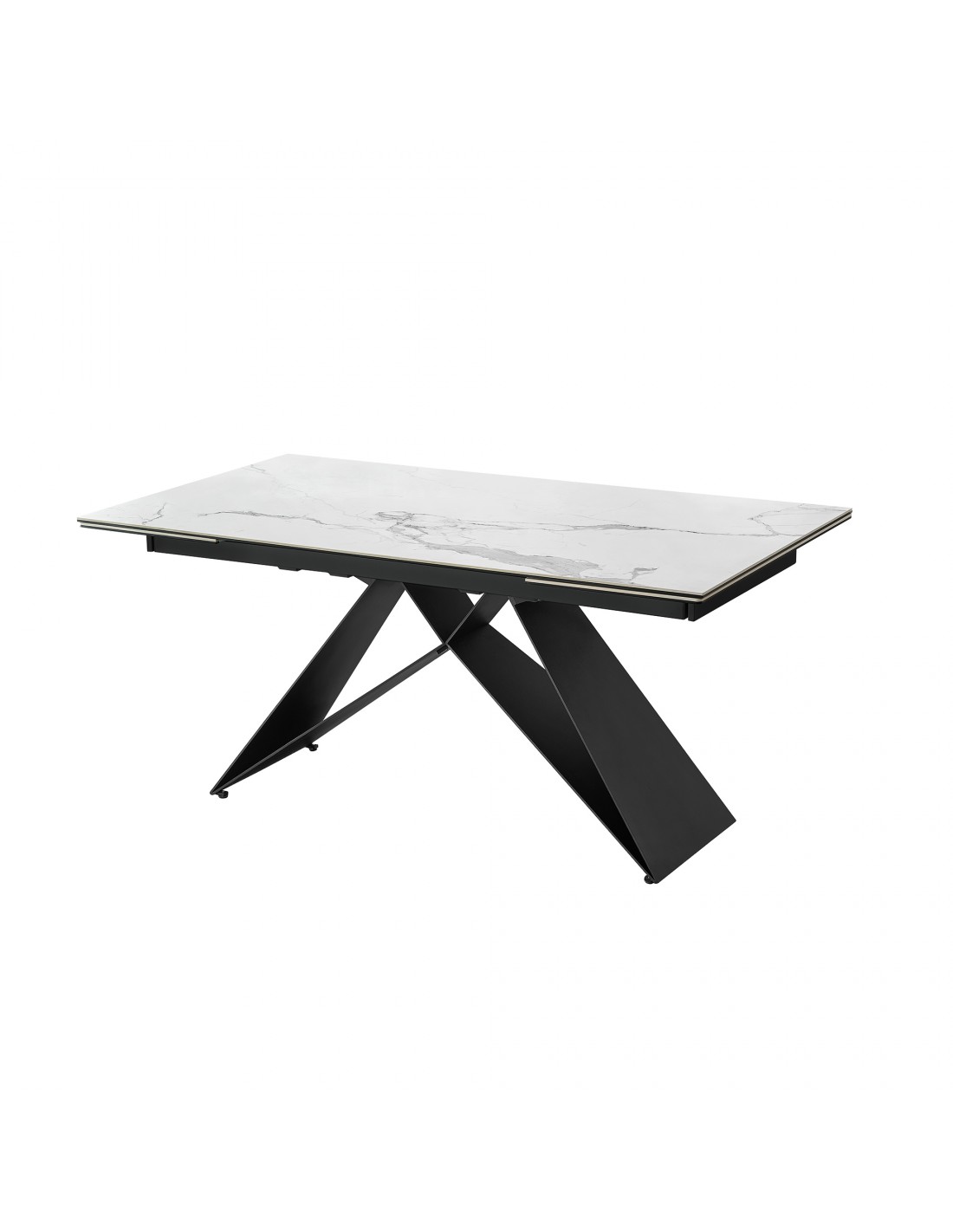 Momma home mesa de comedor extensible porcelánico enzo patas metal