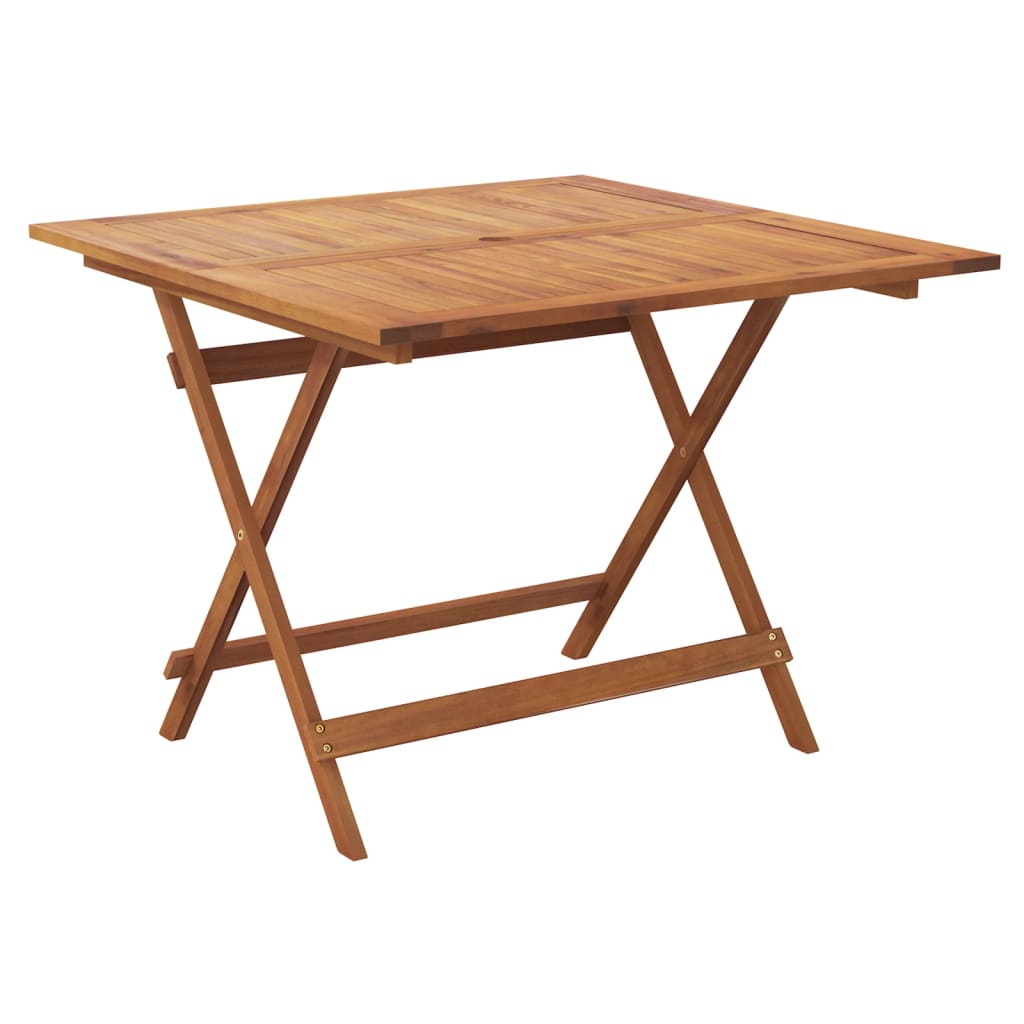 vidaXL mesa de jardín plegable madera maciza de acacia 90x90x75 cm