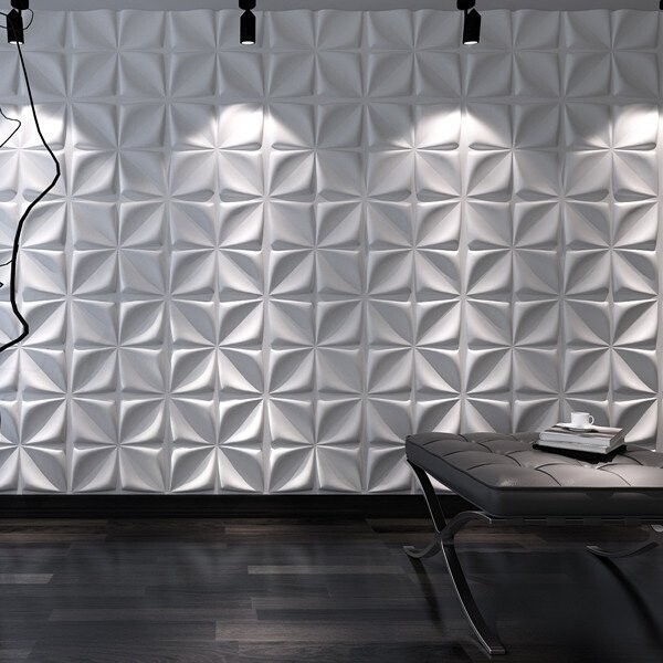 Panel mural 3d Aryl en fibra de bambú 500x500mm, 0,25m²/unidad