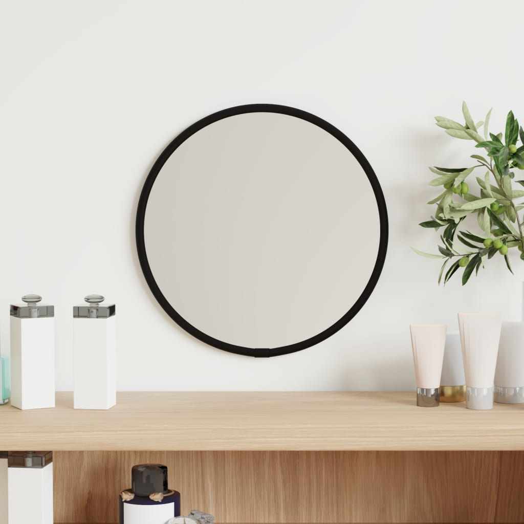 Espejo de pared redondo negro ø20 cm