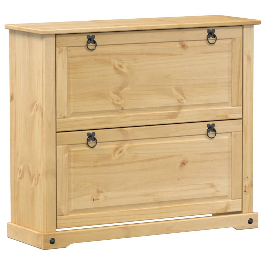 vidaXL zapatero corona madera maciza de pino 99x32x85 cm