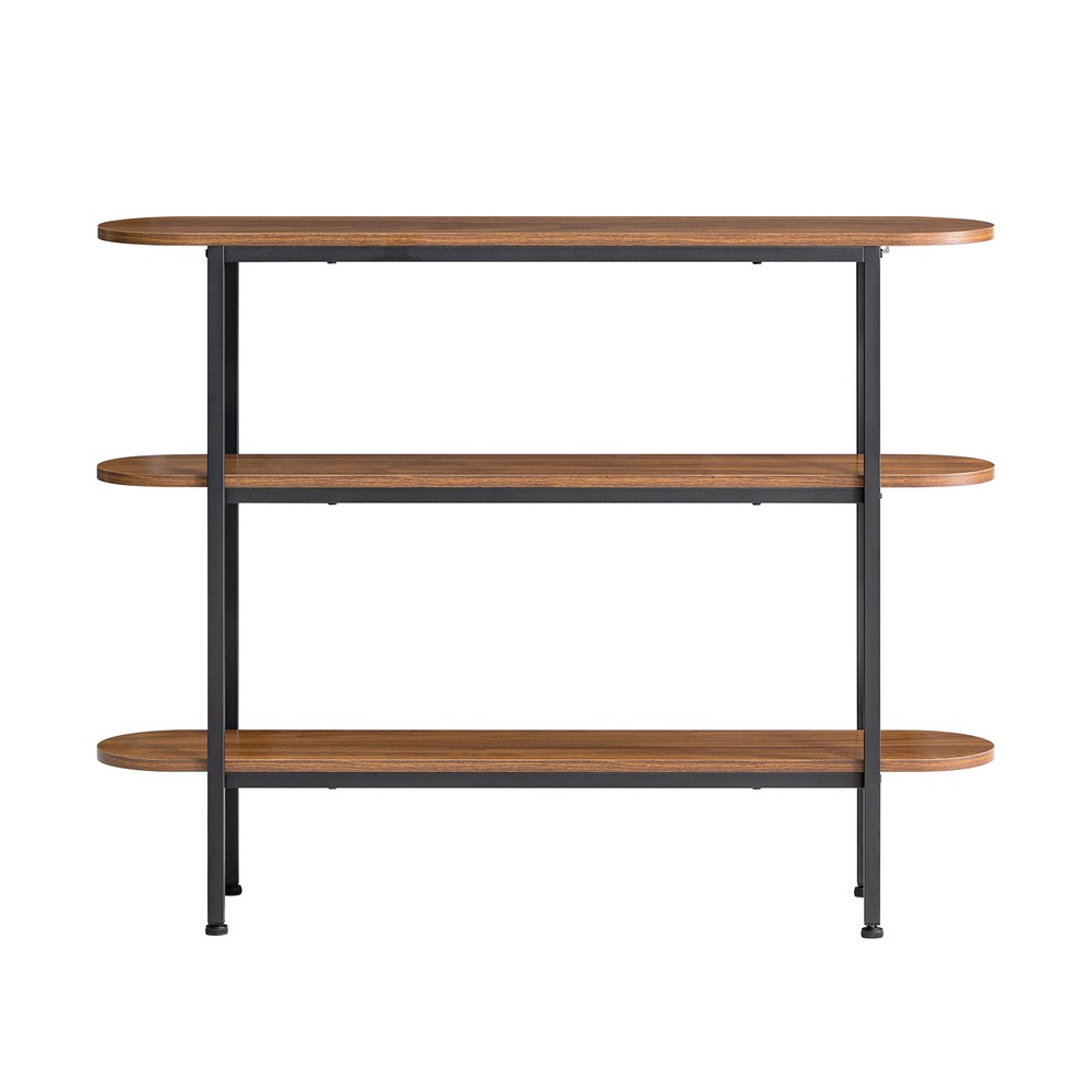 Mesa consola entrada roble negro 110x25x86cm