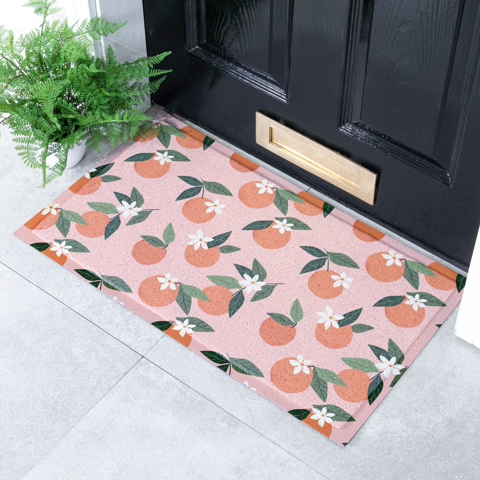 Felpudo para exterior con diseño de naranjas (70 x 40 cm)