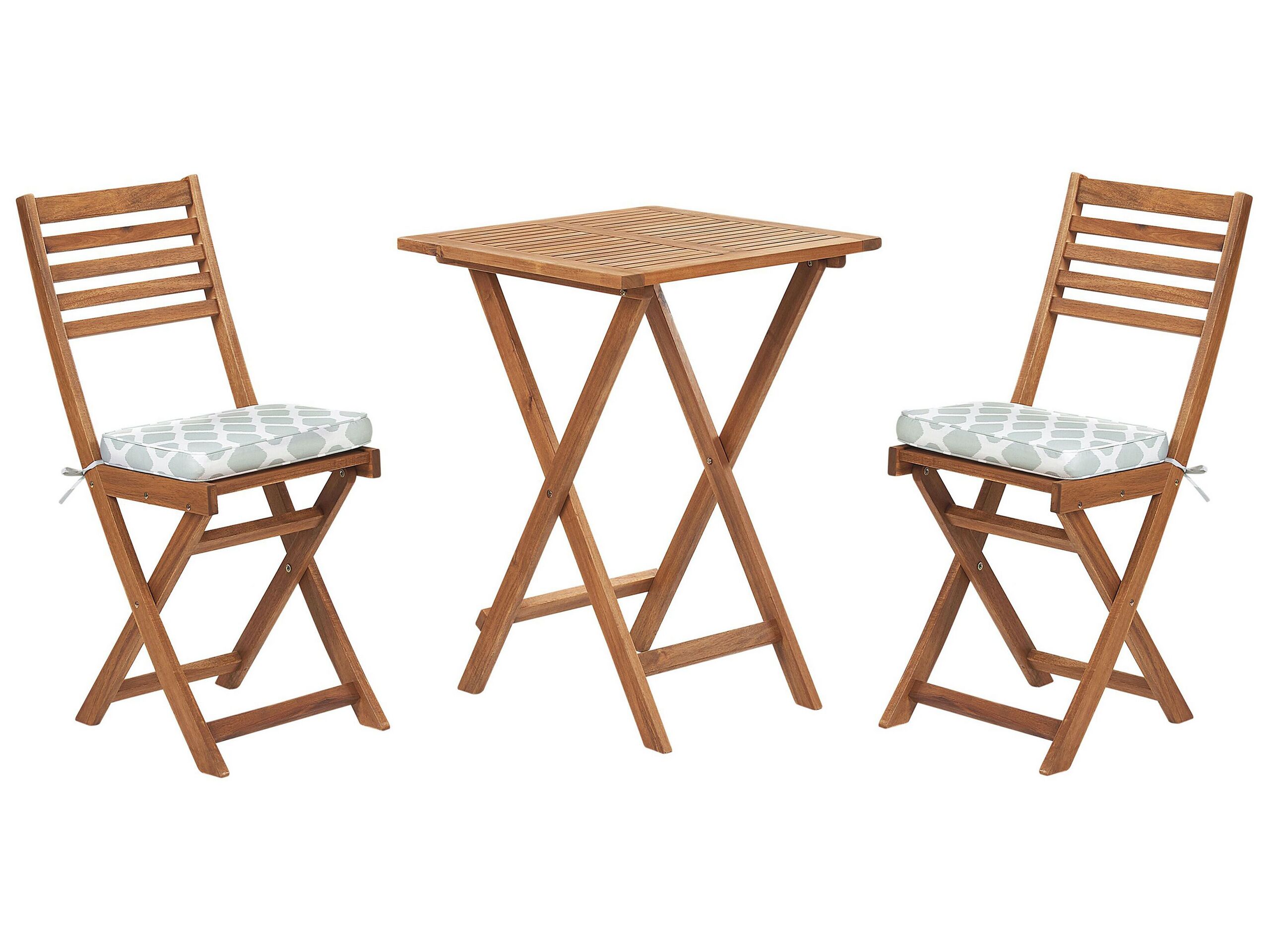 Conjunto de balcón con cojines plegable fiji madera de acacia verde menta