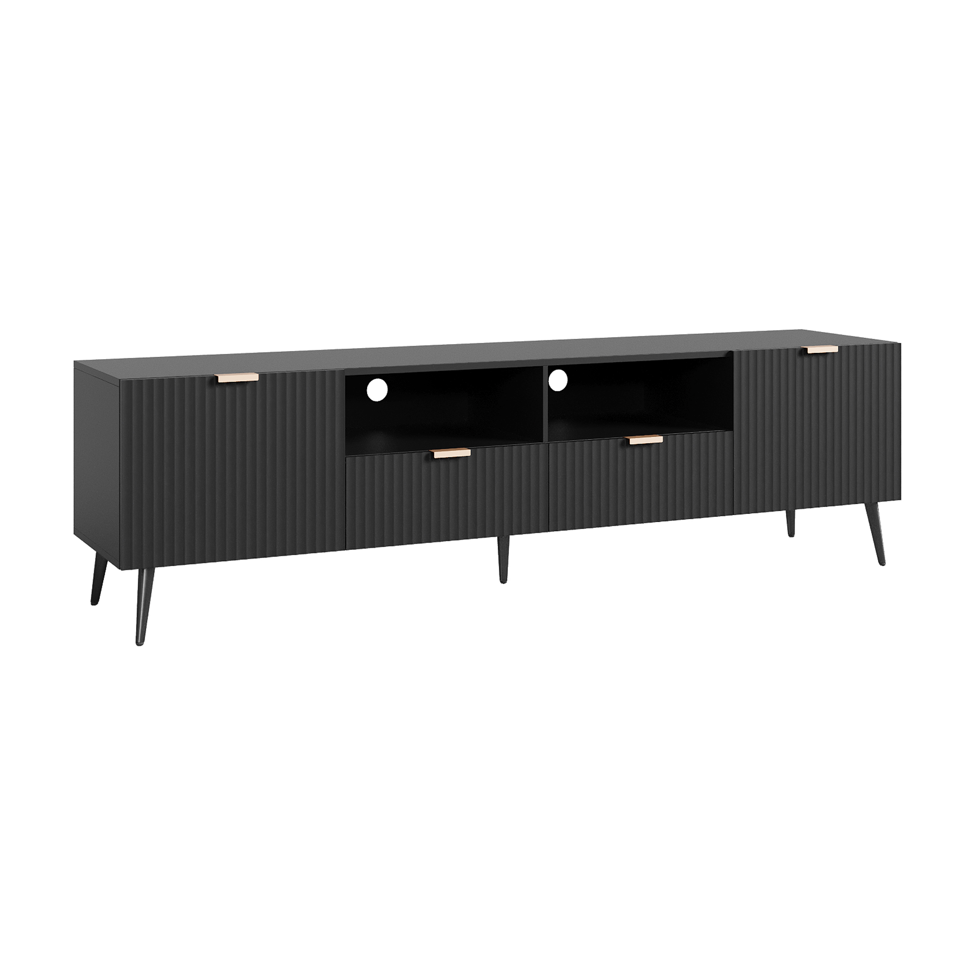 Mesa de tv nand 180x40x51cm - negro [en.casa]