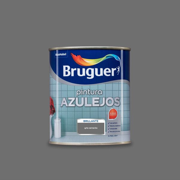 Pintura bruguer esmalte azulejos brillante gris cem 750 ml