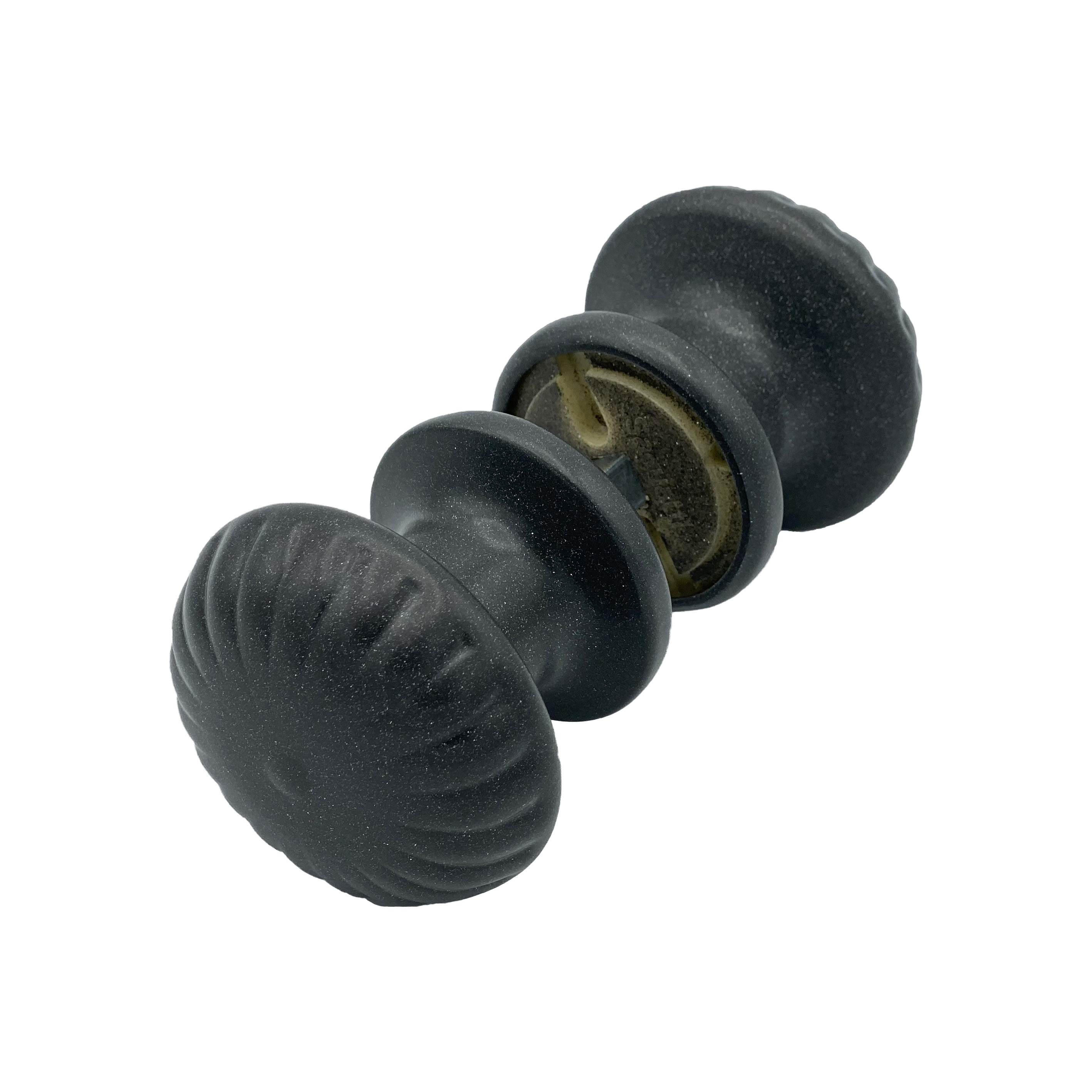 Pomo para puerta D60 mm - par completo - en aluminio GRIS ANTIGUO.
