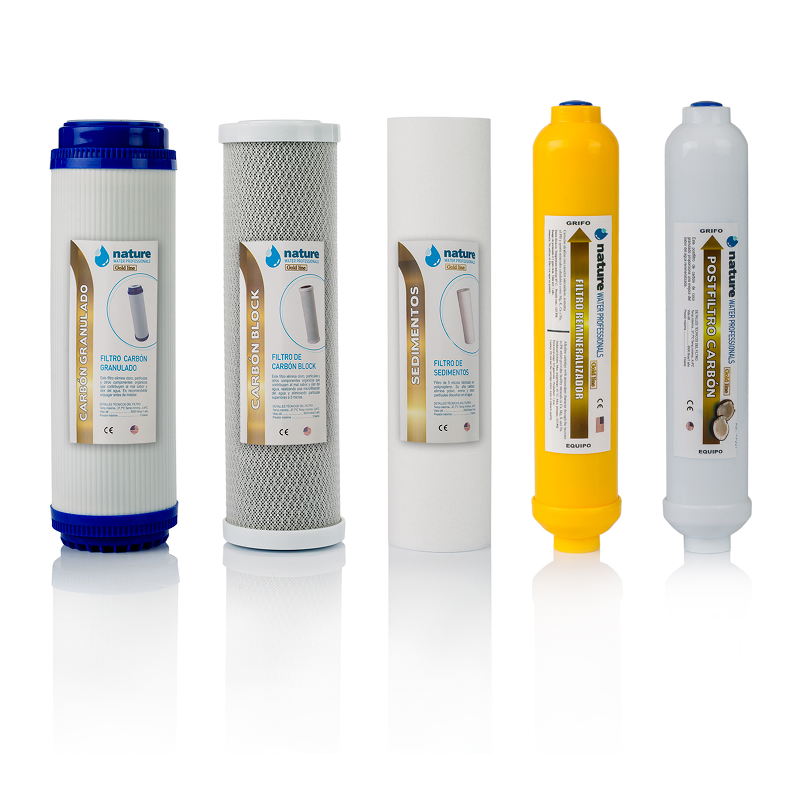 Pack 5 filtros omosis inversa gold