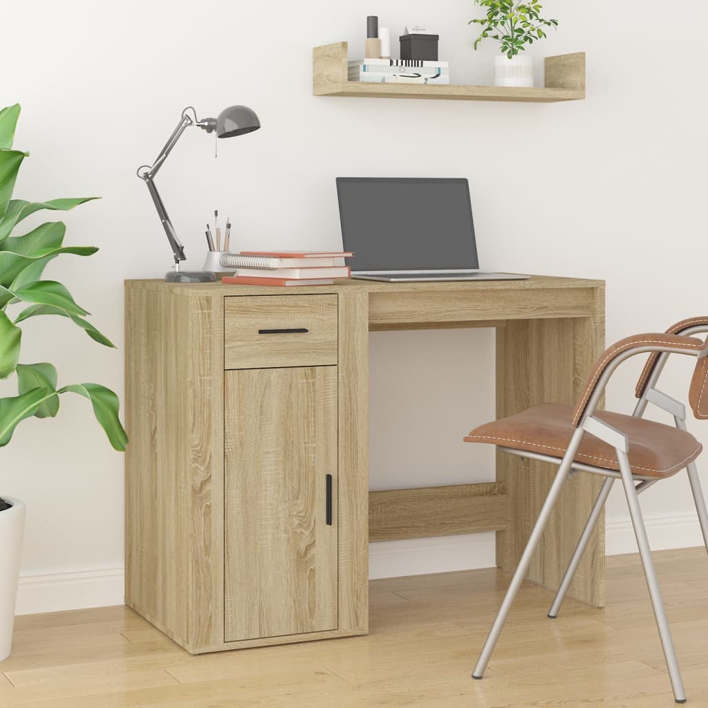Escritorio madera contrachapada color roble sonoma 100x49x75 cm