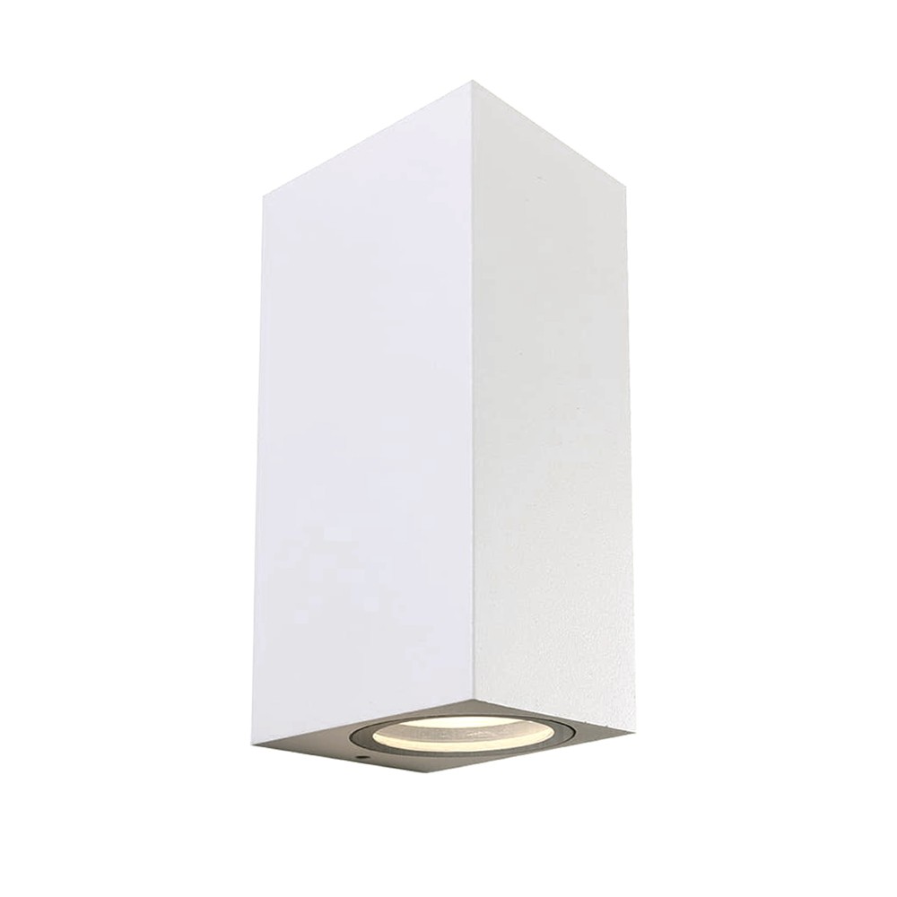 Aplique de pared exterior 2 luces classic rectangular blanco 2xgu10 ip44