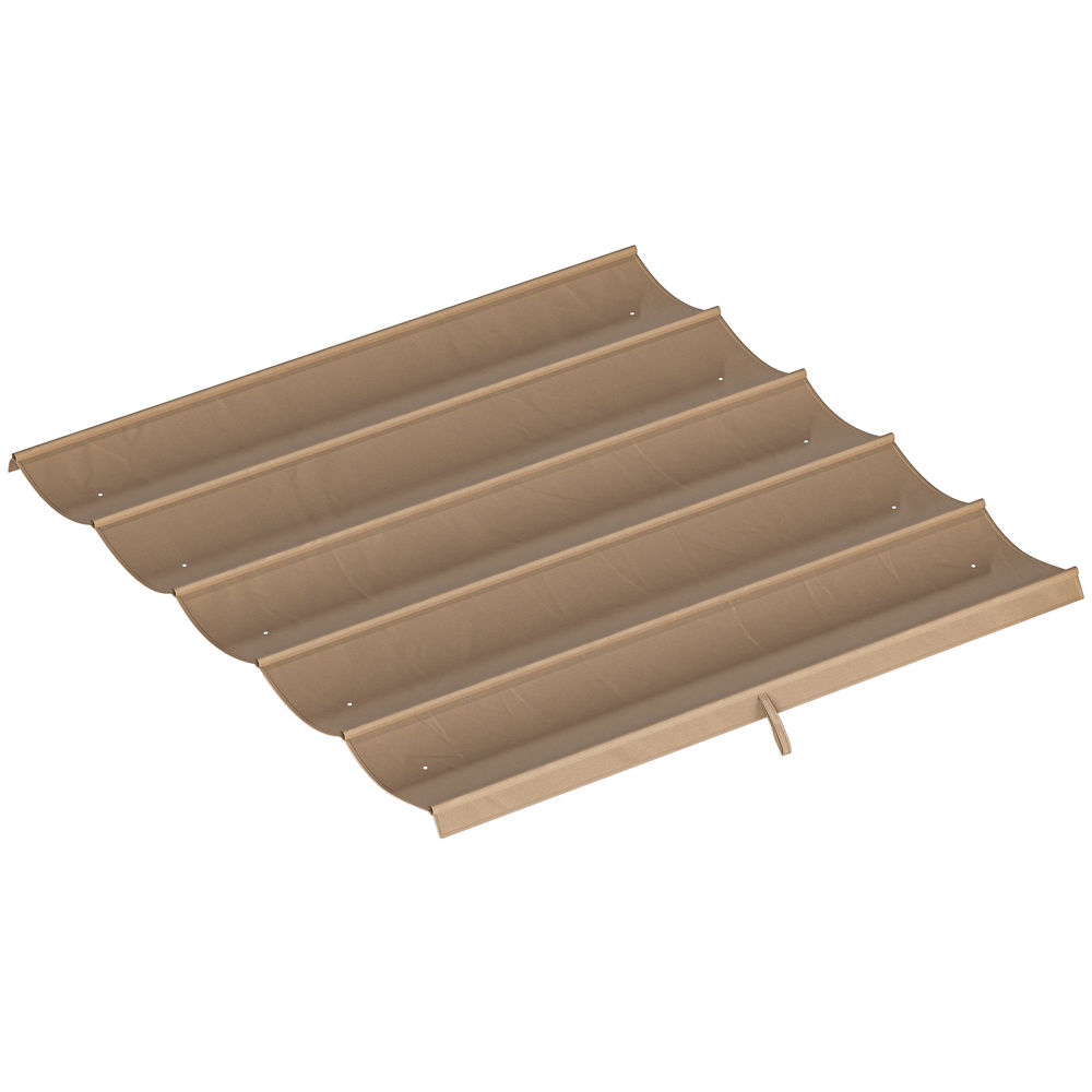 Techo de pérgola 250x255x6 cm poliéster color marrón Outsunny