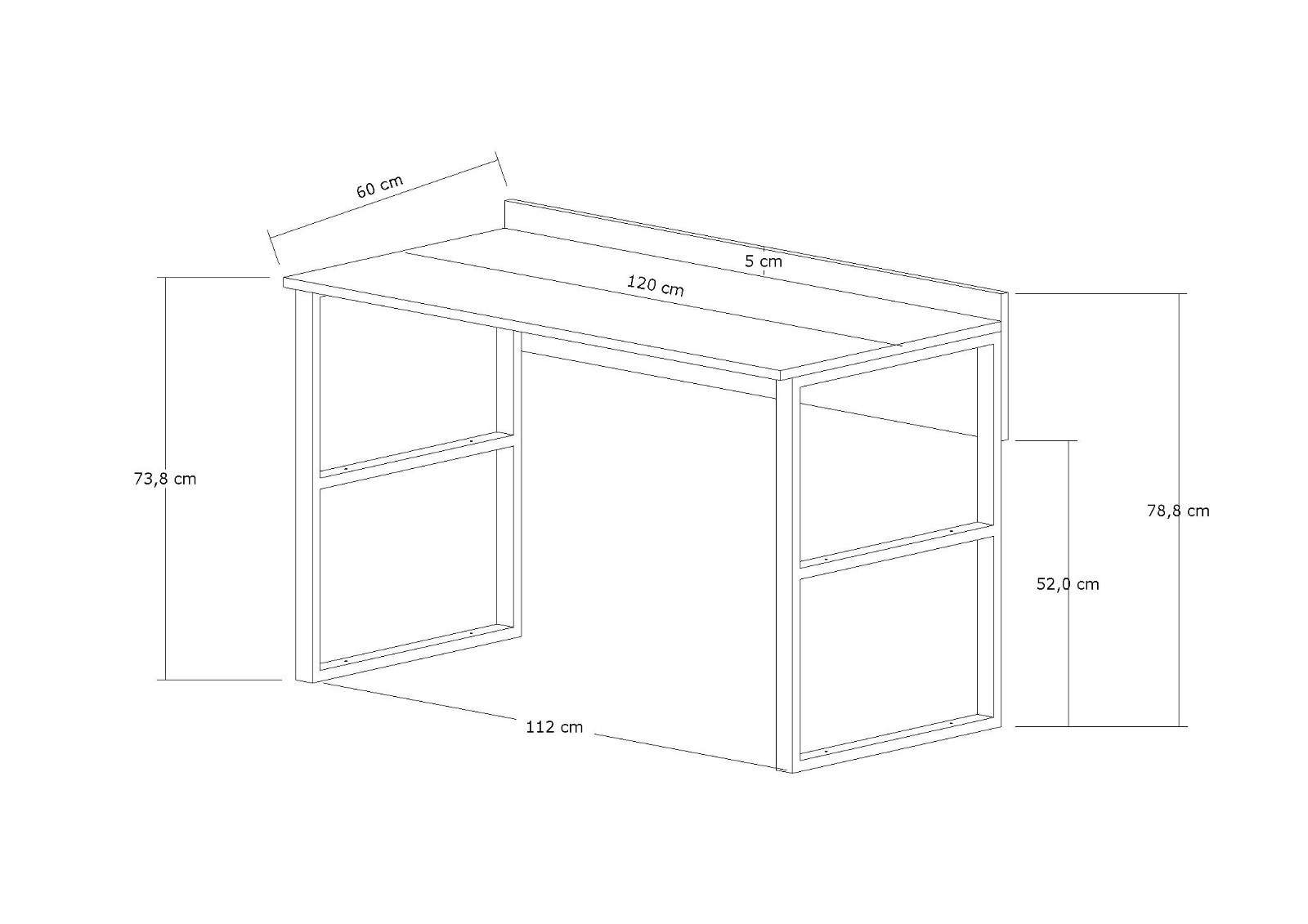 Escritorio de madera <<rana>> - 120 x 75 x 60 cm - nogal, negro
