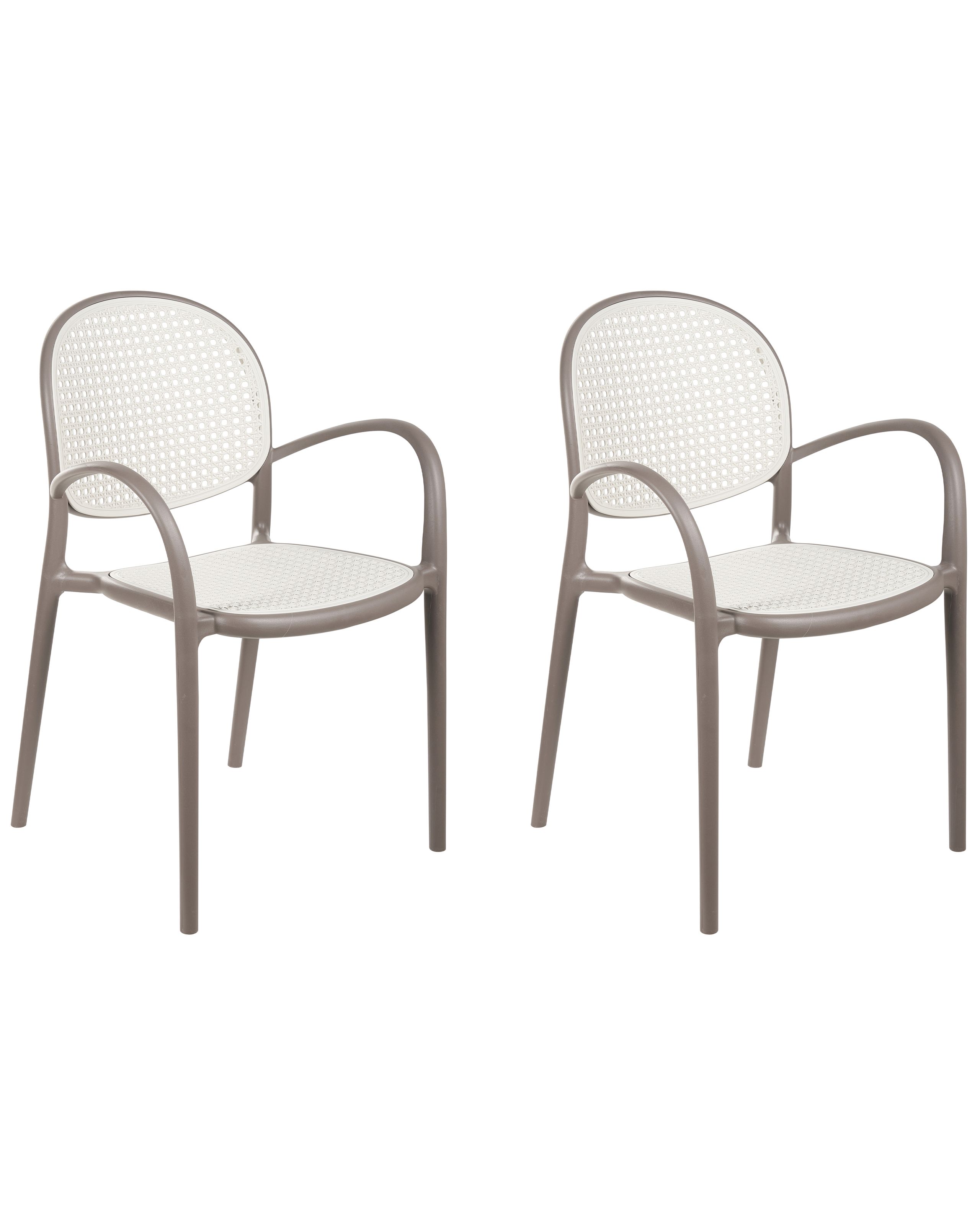 Conjunto de 2 sillas de jardín povoletto material sintético marrón claro