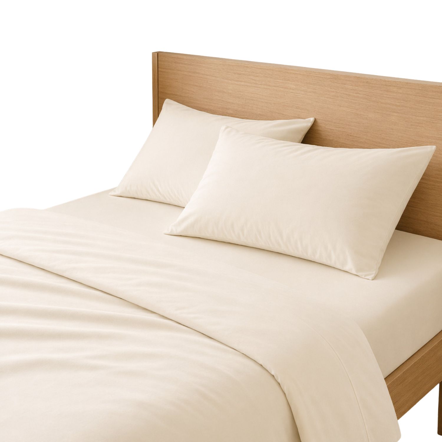 Juego de sábanas liso 100% algodón beige cama de 180cm donegal collections