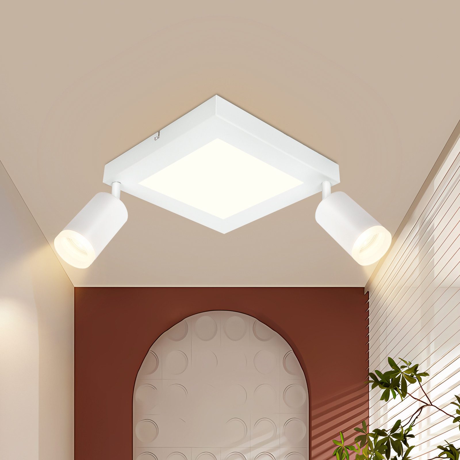 Nettlife lámpara de techo blanca gu10 25x8