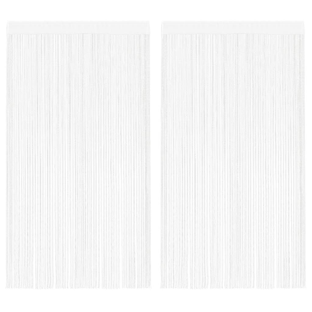 vidaXL cortinas de flecos 2 piezas 140x250 cm blancas