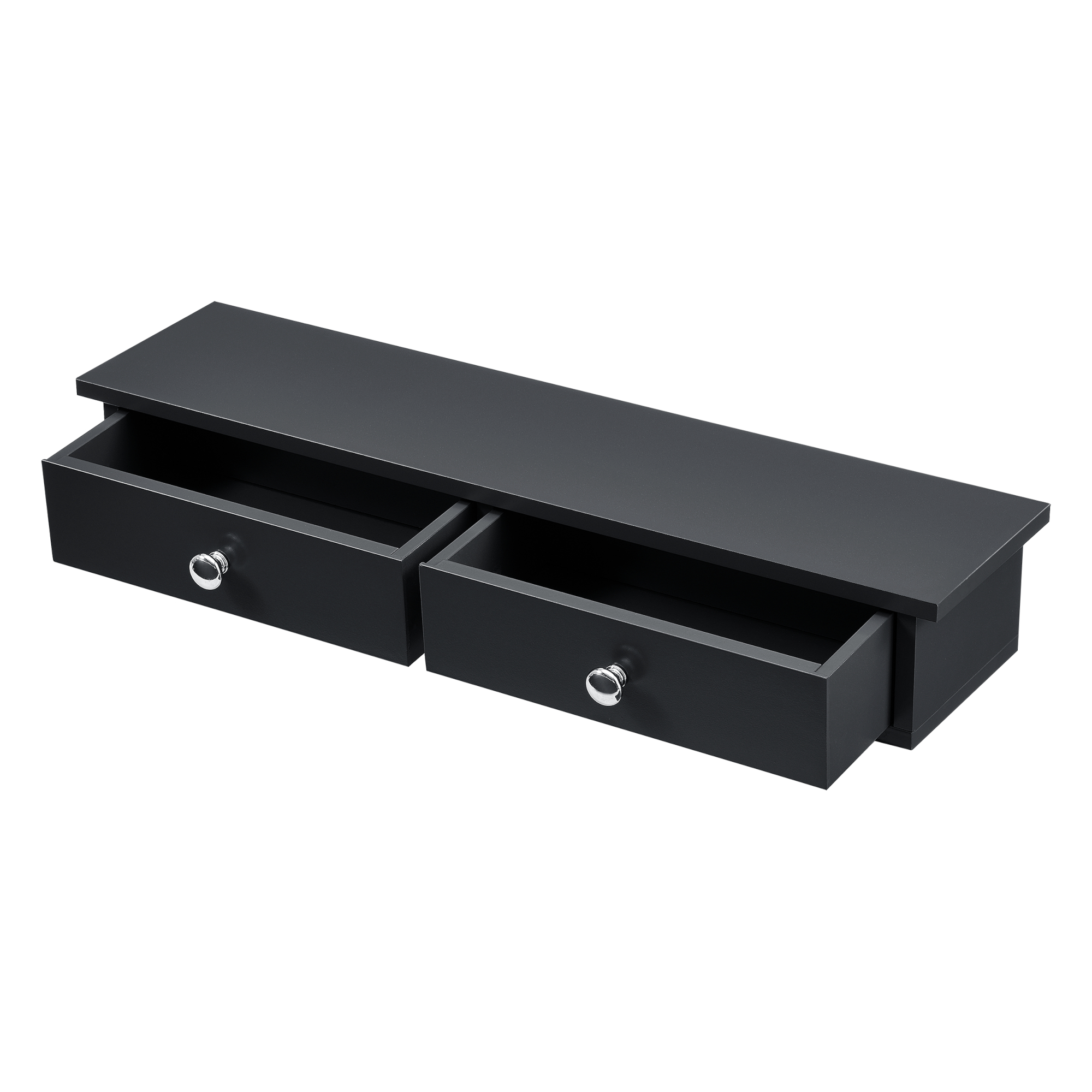 Estantería de pared con 2 cajones geeste mdf 60x15x10 cm negro [en.casa]