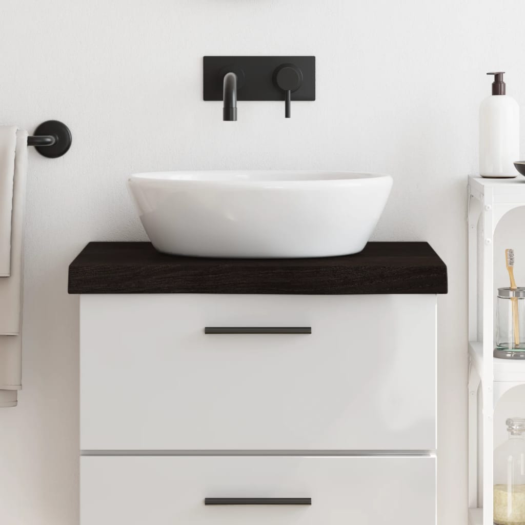 Encimera de baño madera tratada marrón oscuro 60x60x(2-6) cm eerf2547