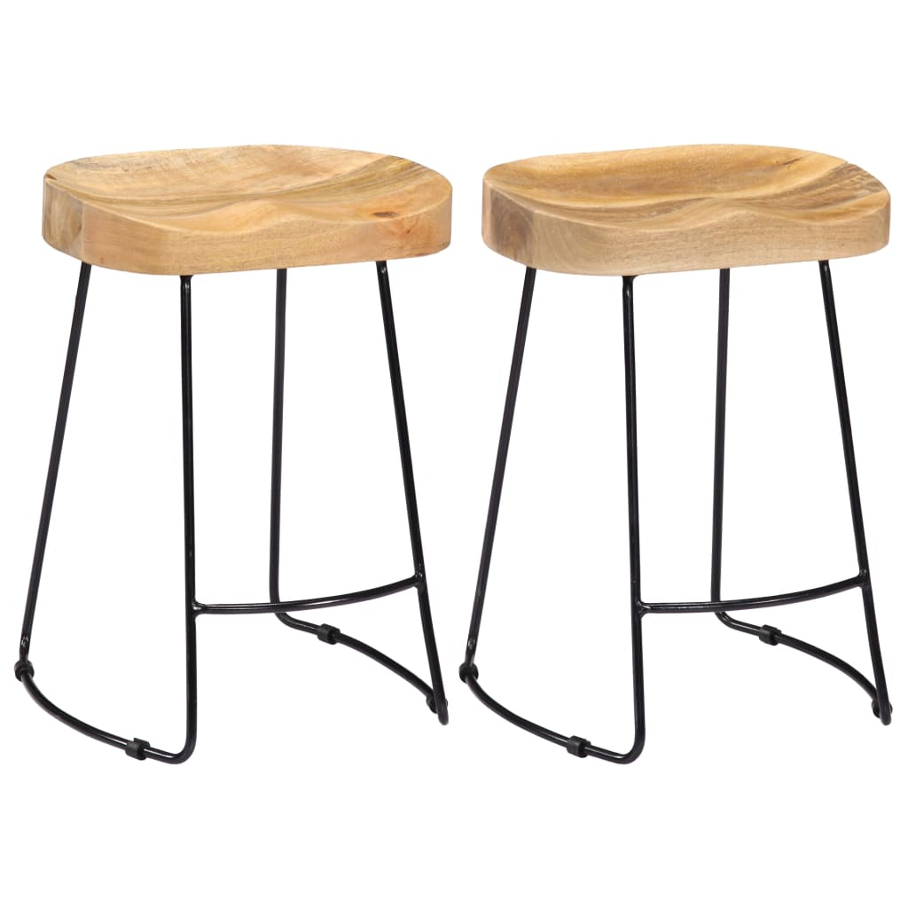 vidaXL taburetes de cocina gavin 2 unidades madera maciza de mango