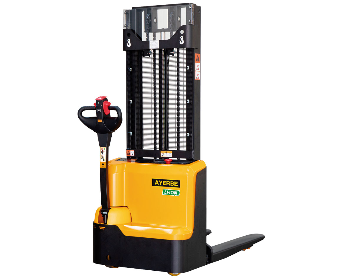 Apilador eléctrico 1500kg elevación 3,5m batería litio 24v ruedas pu