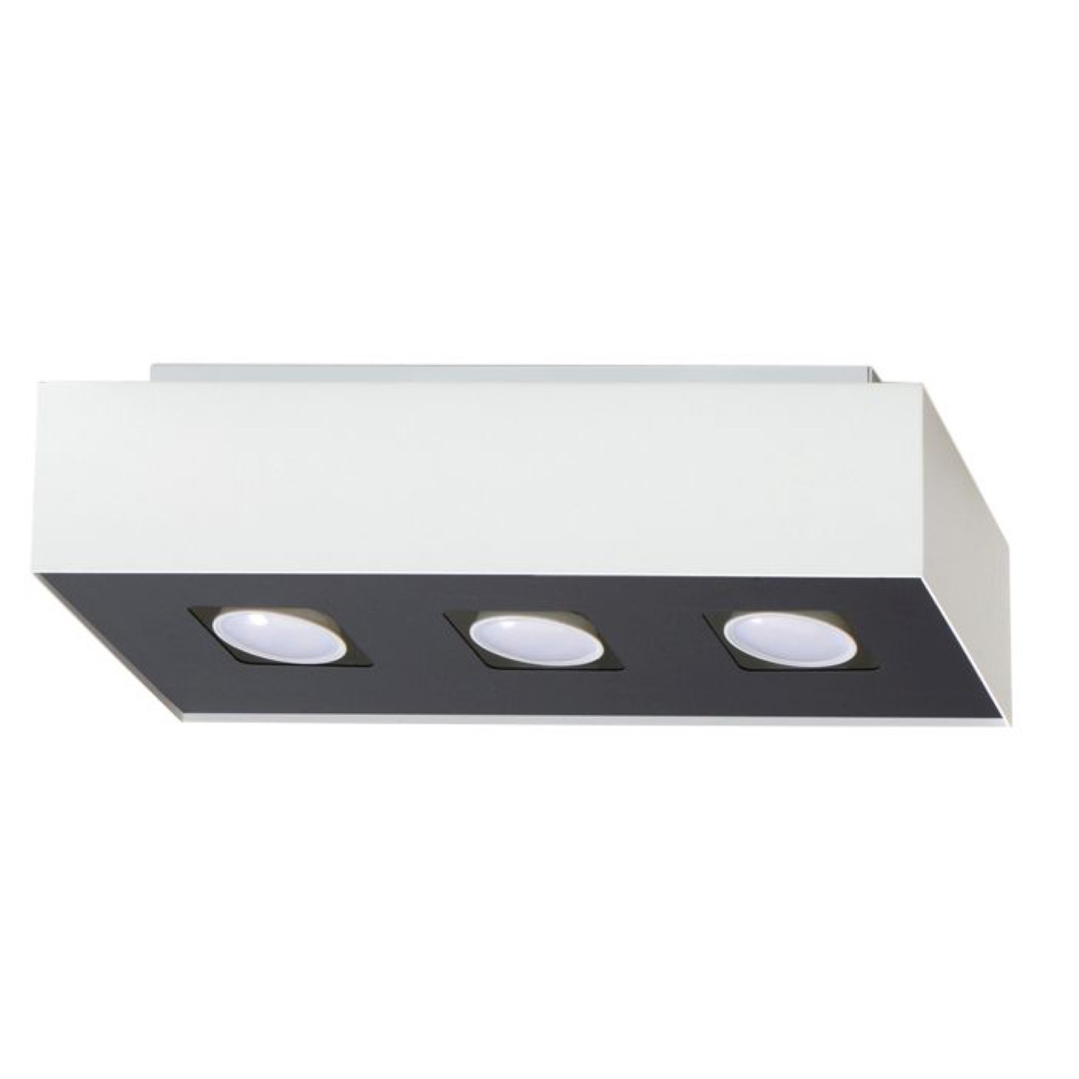 Lámpara de techo mono 3 blanco negro acero 34x11x14cm