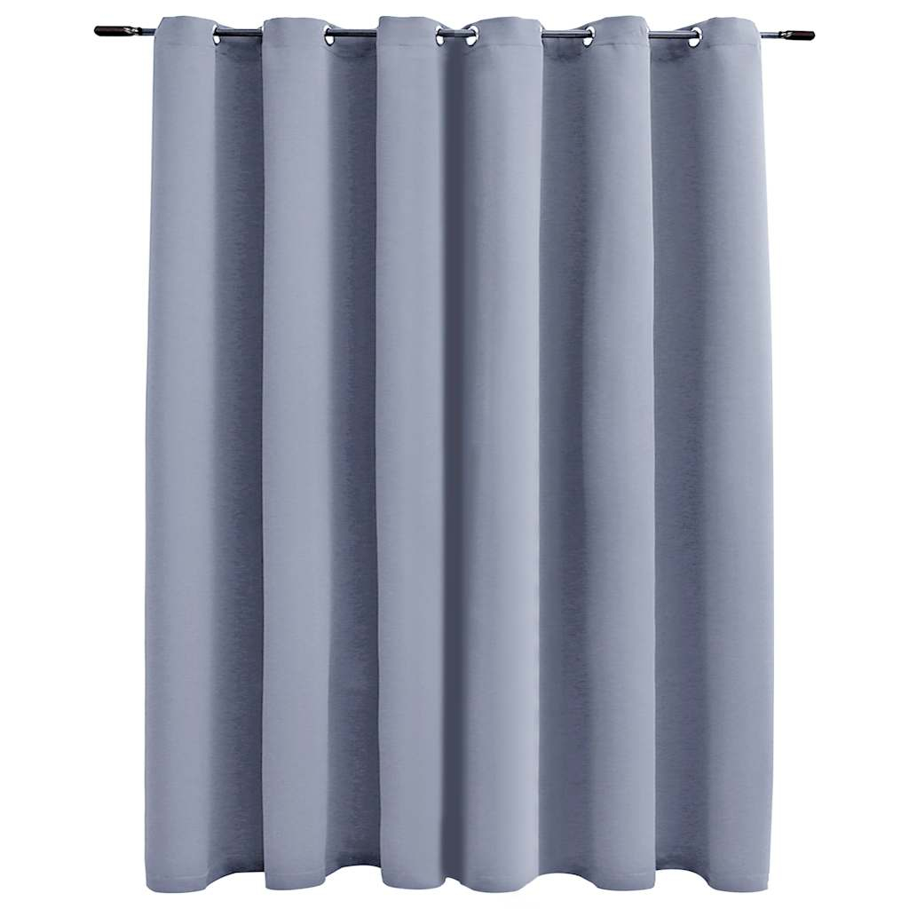 vidaXL cortina opaca con anillas de metal gris 290x245 cm