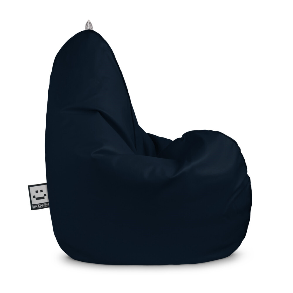 Puff pera relax polipiel para exterior o interior azul oscuro xl