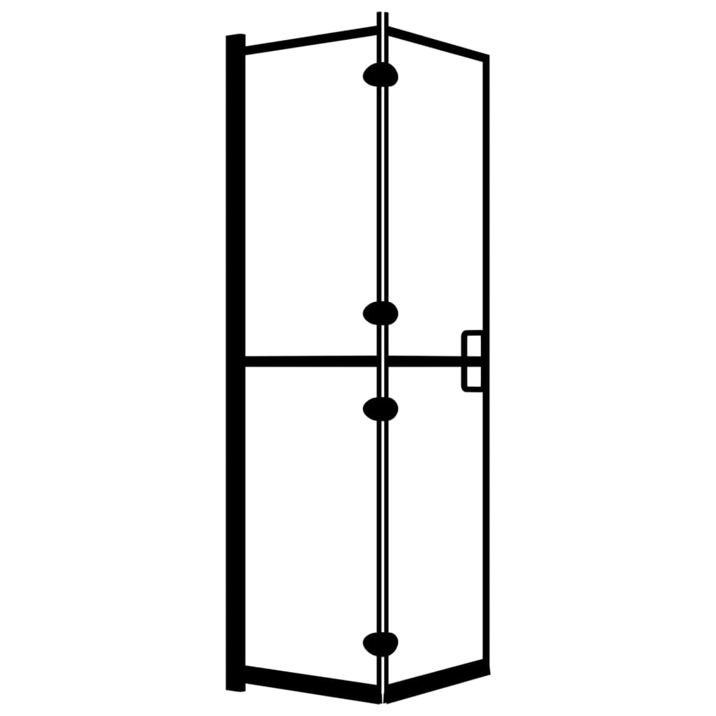 vidaXL mampara de ducha plegable esg negro 100x140 cm