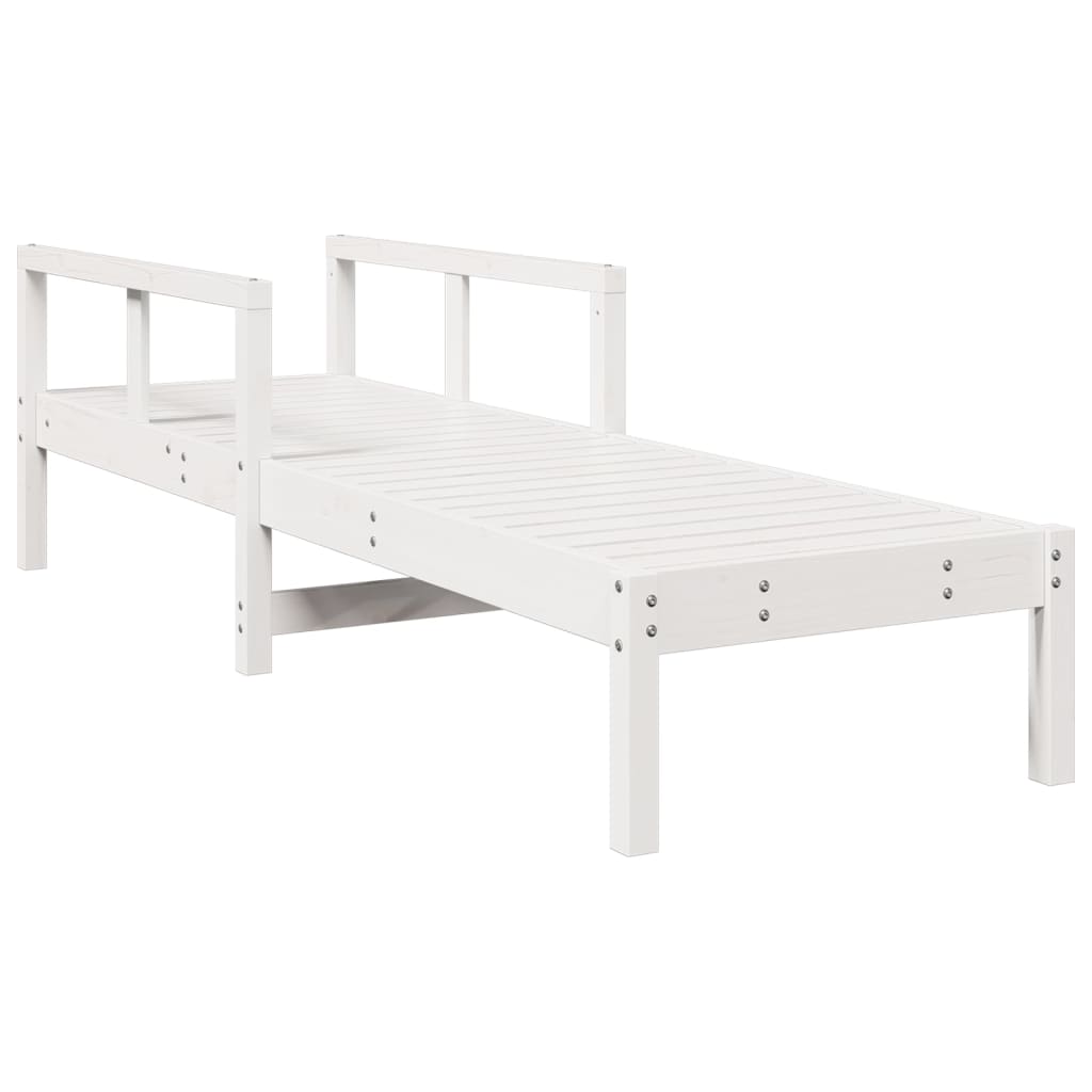 vidaXL tumbona de madera maciza de pino blanca 199,5x62x55 cm