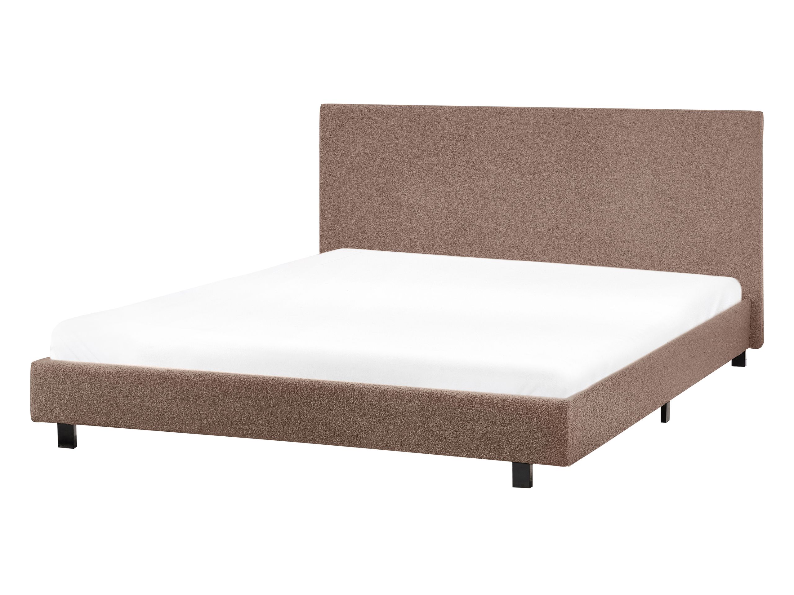 Cama bouclé albi 140 x 200 cm marrón