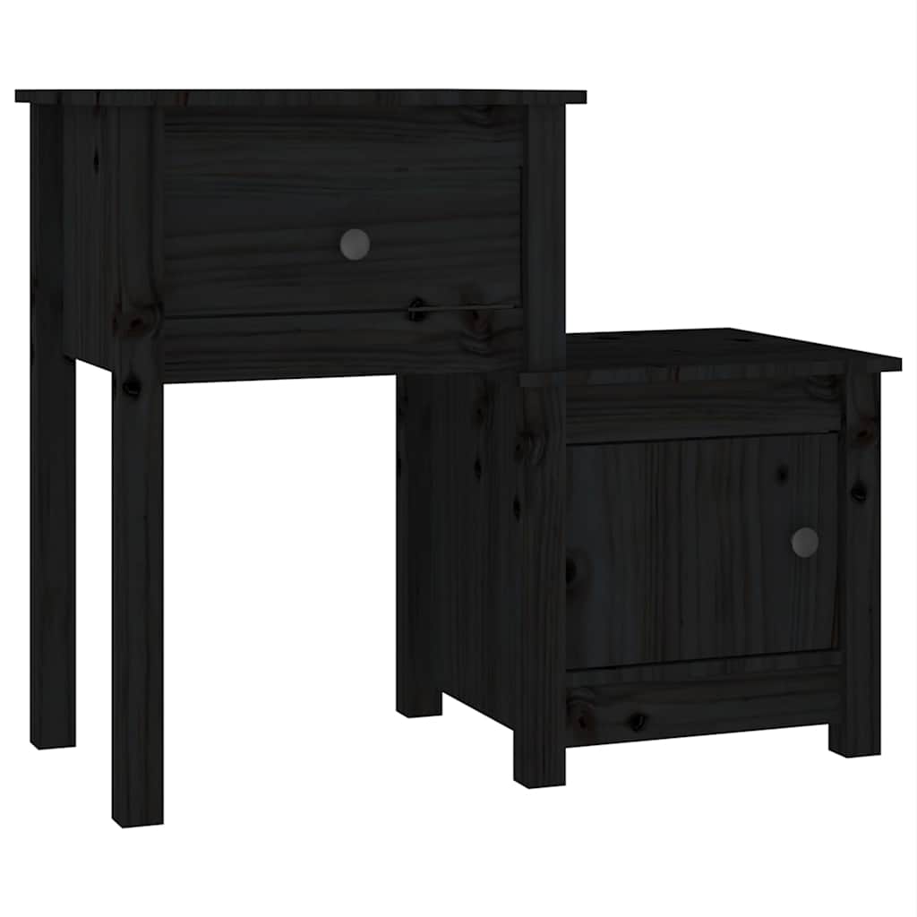 Casa lúmina - mesita de noche negro madeira 79,5 x 38 x 65,5 cm