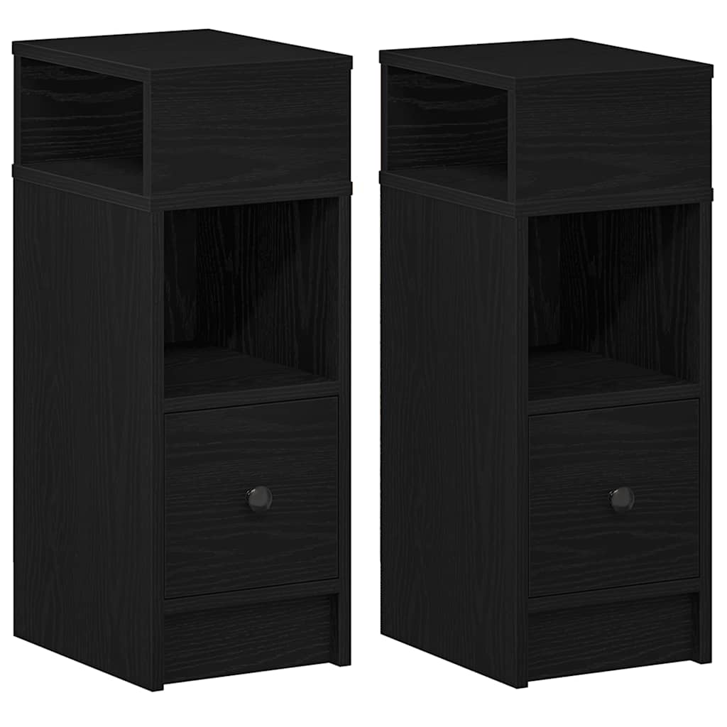 Casa lúmina - set de 2 mesita de noche negro madeira 25 x 31 x 66 cm