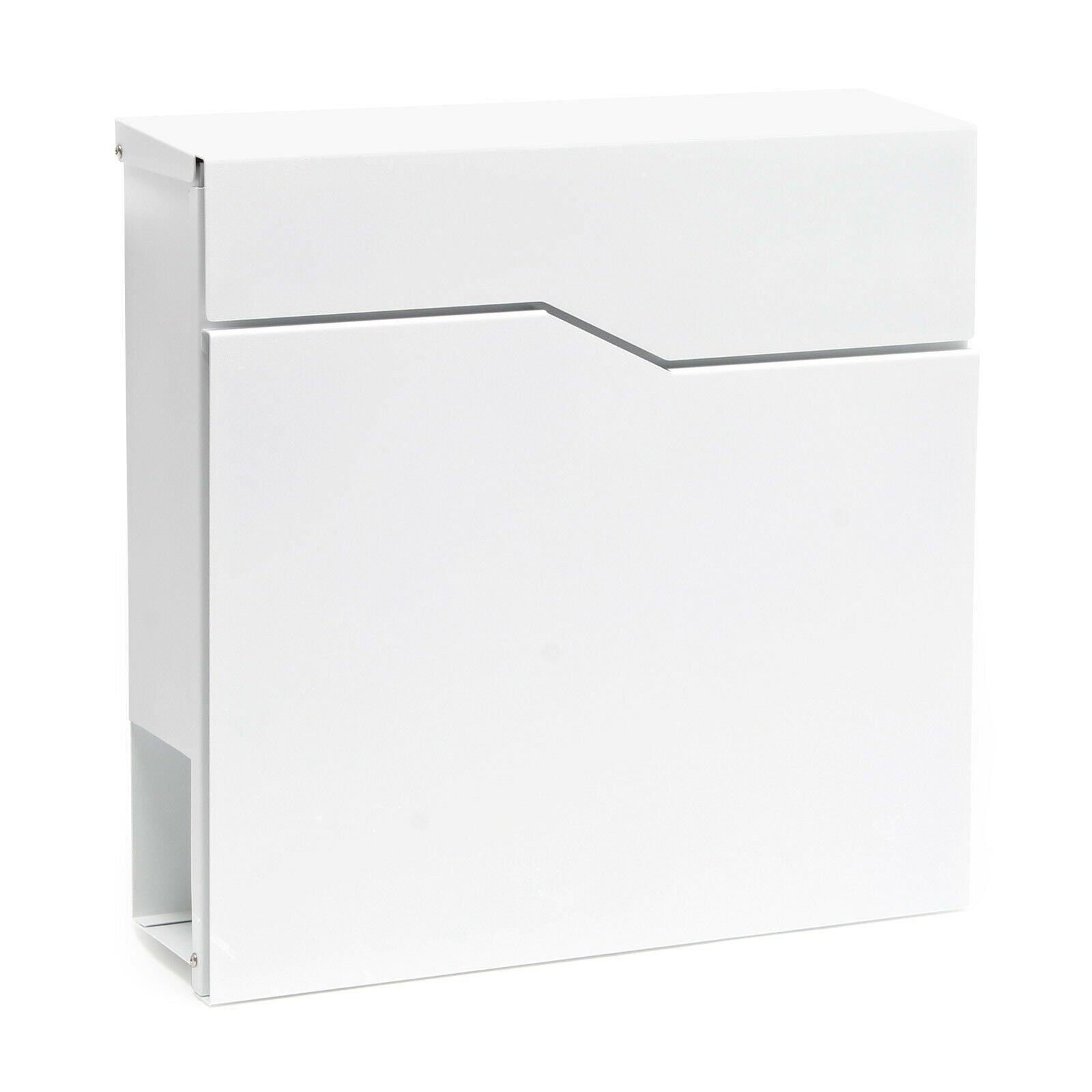 Buzón de pared de diseño blanco con soporte para