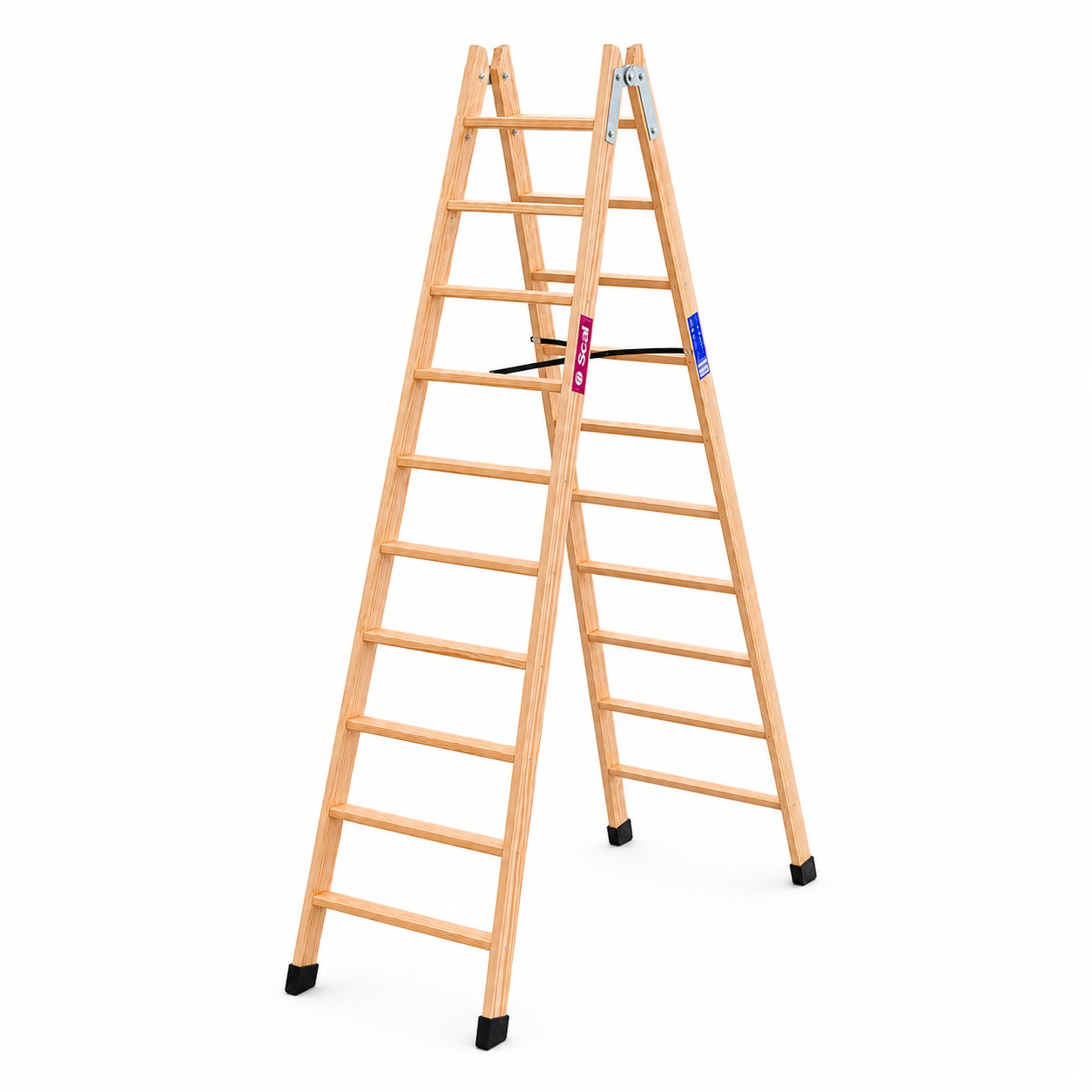Escalera tijera doble acceso madera tm-da 11x2