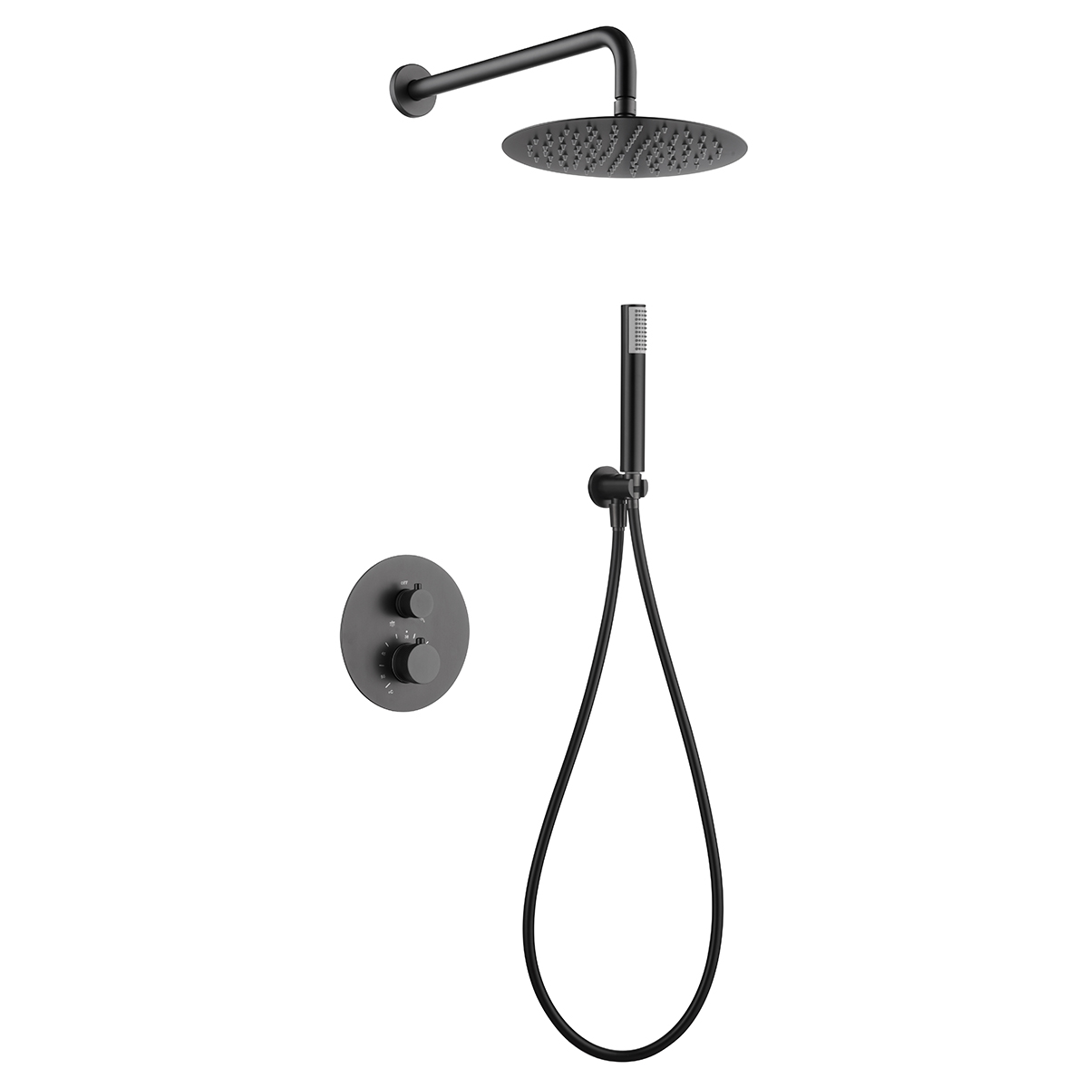 Columna de ducha termostática empotrada line black gun metal [ imex® ]