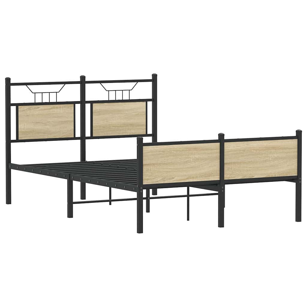 vidaXL estructura de cama sin colchón madera roble sonoma 120x190 cm