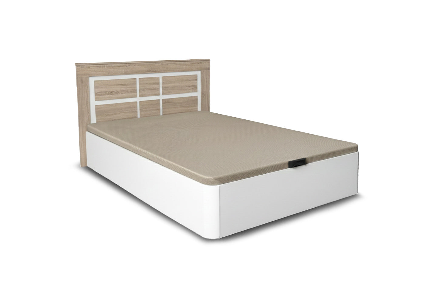 Pack cama canape abatible blanco 135cm + cabecero kiara cambria y blanco