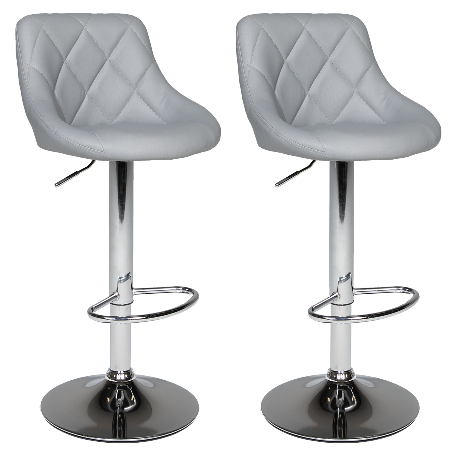 Pack de 2 taburetes de bar grises jasper