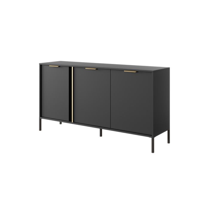 Comoda - 3xe living - comoda antracita - 153 x 39,5 x 81,4 cm - 3 puertas -