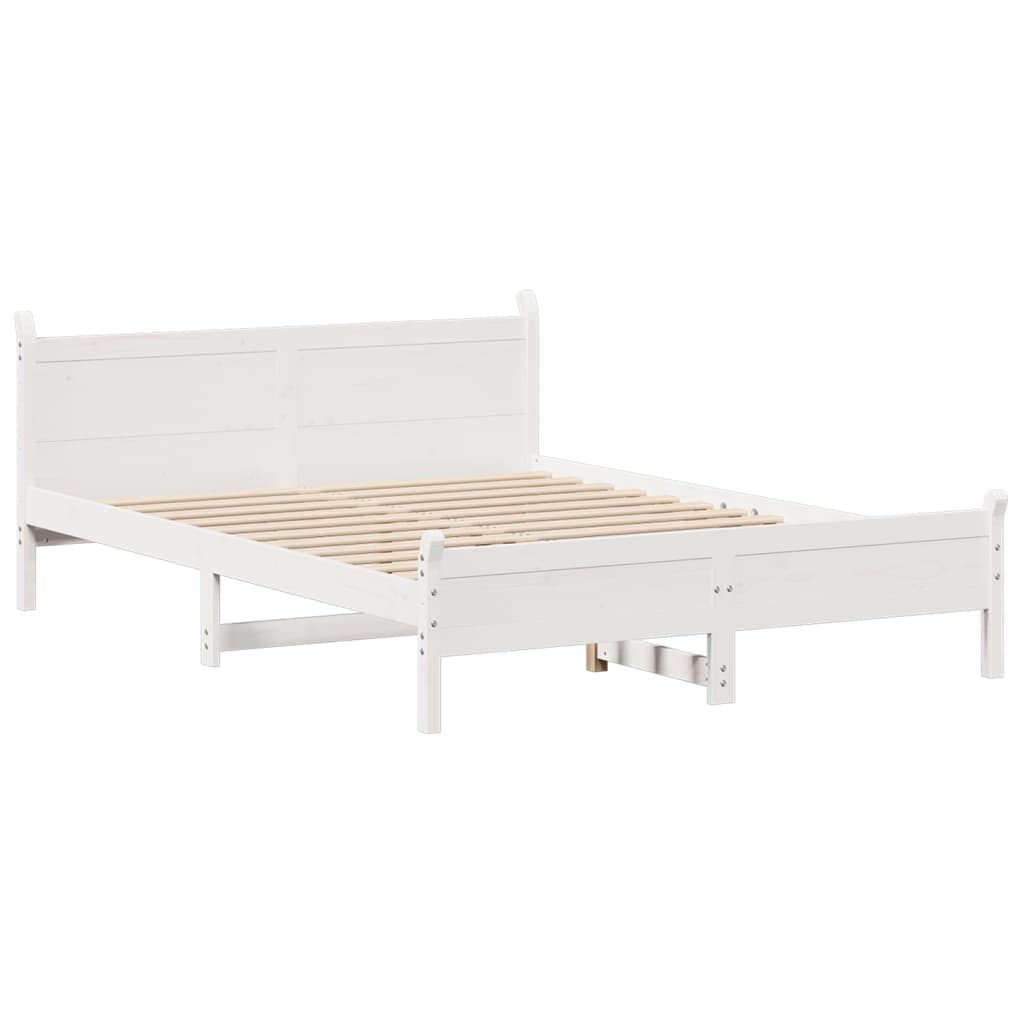 vidaXL estructura de cama sin colchón madera de pino blanca 150x200 cm