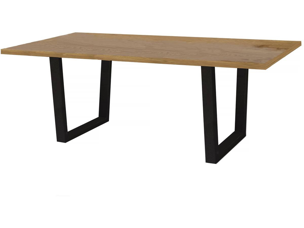 Mesa de comedor "hollywood" roble / negro - 200 x 100 x 76 cm