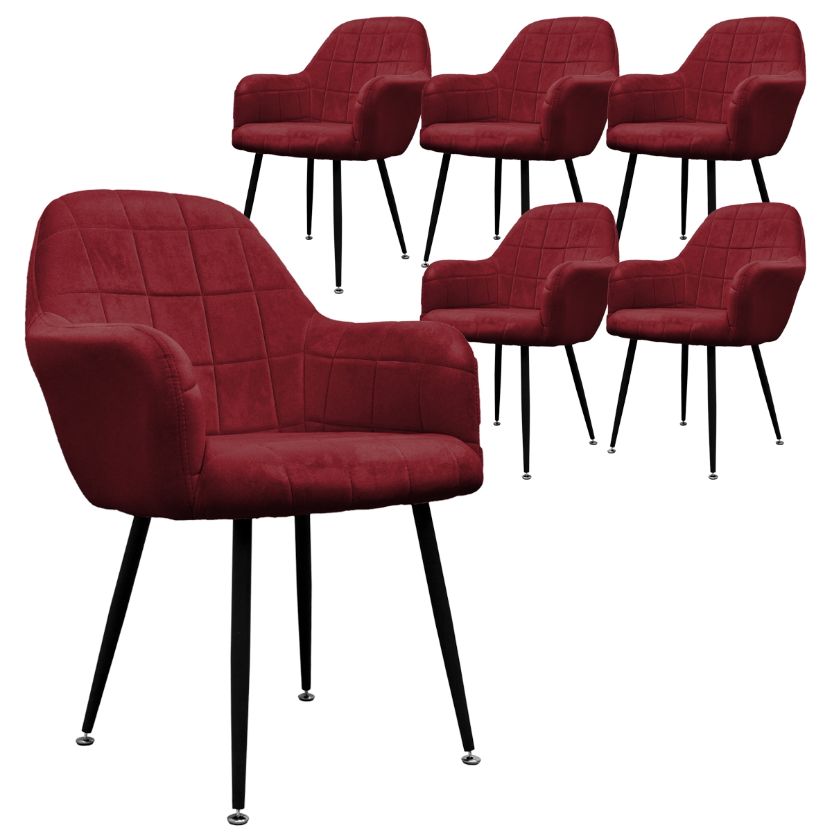 Juego de 6 sillas de comedor con respaldo y reposabrazos ecd germany