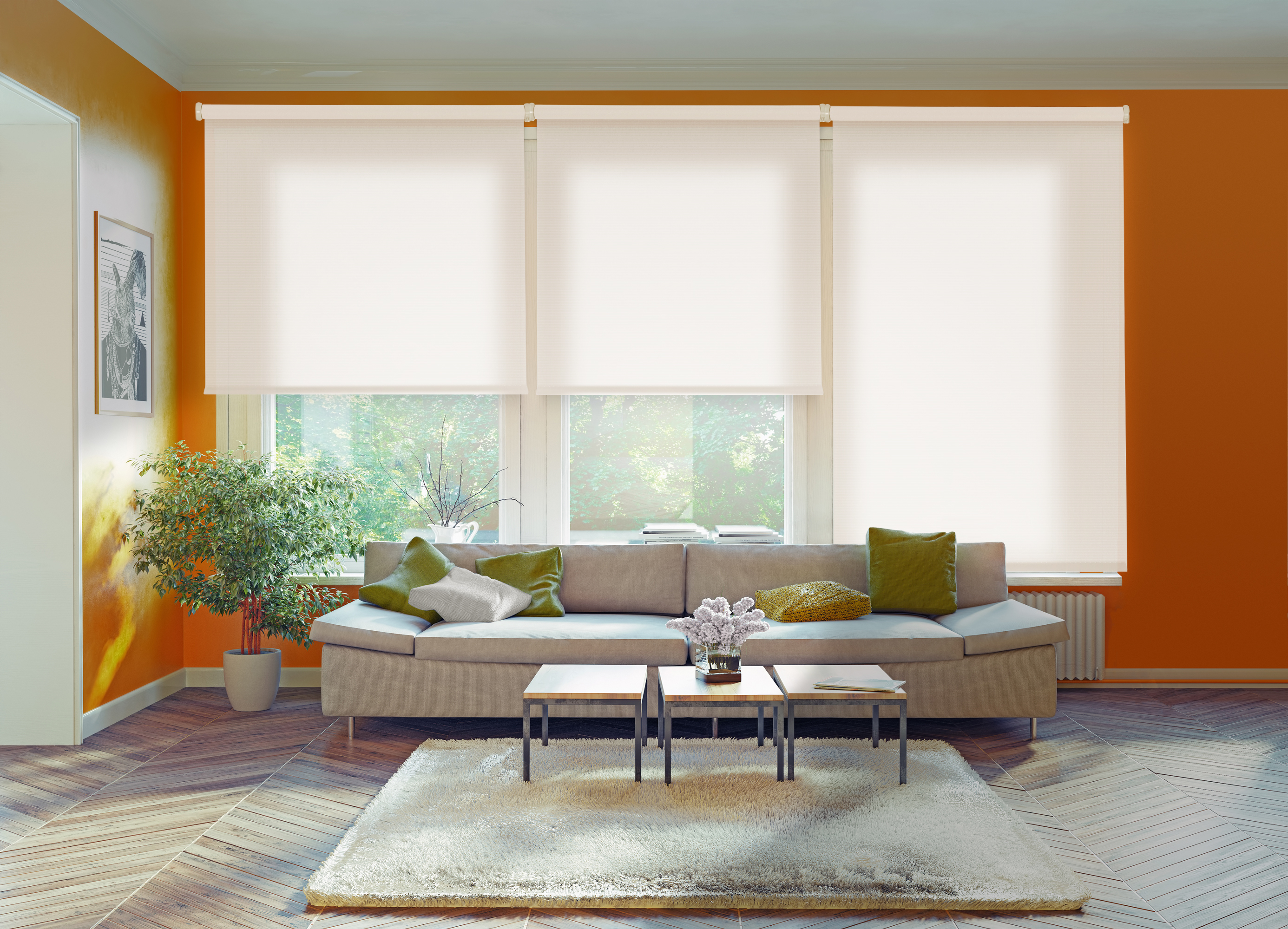 Estor enrollable traslúcido ecofuture blanco 120 x 250cm