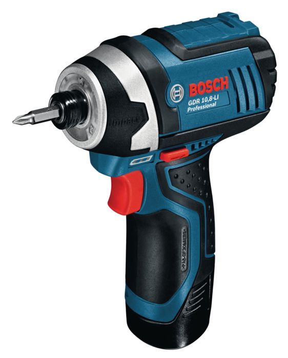 Bosch professional gdr 12v-105 atornillador de impacto + 2 baterías de 2,0