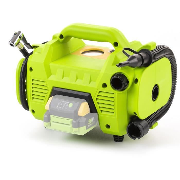 Compresor sin cable - fieldmann - 20v - 10,3 bar - 235 l/min - batería y ca