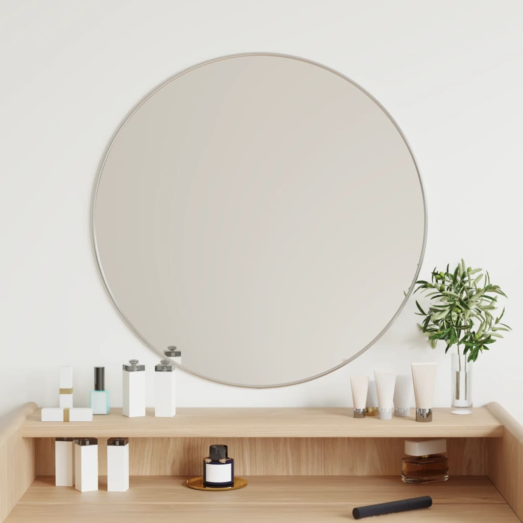Espejo de pared redondo plateado ø 60 cm es4023