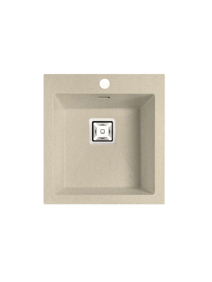 Poalgi - fregadero de granito 47x52 cm kobus beige - 1 cubeta