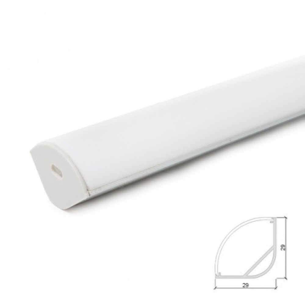 Perfíl aluminio para tira LED difusor opal lle-alp016r-o x 2m